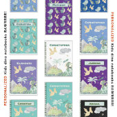 Carnet Aquarelle mignonne Dinosaure blanc