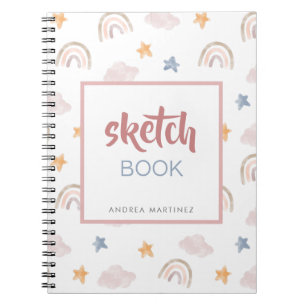 Carnet Aquarelle mignonne et Whimsical Rainbows Sketchboo