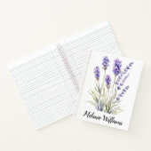 Carnet Aquarelle mignonne Lavande violette |Nom personnal (Intérieur)