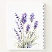 Carnet Aquarelle mignonne Lavande violette |Nom personnal (Dos)