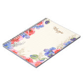 Carnet Aquarelle mignonne monochrome rose et bleu (Côté gauche)