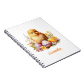 Carnet Aquarelle mignonne Poulet Jaune aux oeufs (Côté Droit)