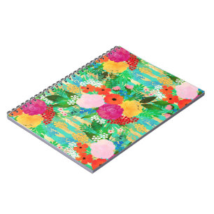 Carnet Aquarelle mignonne Rouge & Jaune Floral Biscay Ver