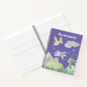 Carnet Aquarelle mignonne violet Dinosaure (Intérieur)