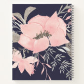 Carnet Aquarelle moderne Blush et marine Floral | Entrepr (Dos)