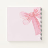 Carnet Aquarelle moderne Blush Pink Bow Hello Baby Girl (Dos)
