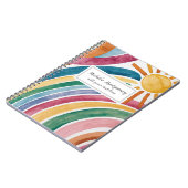 Carnet Aquarelle Moderne Bohème Arc-en-ciel et Soleil Per (Côté gauche)