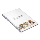 Carnet Aquarelle moderne chien de marche animal de compag (Côté Droit)