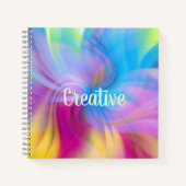 Carnet Aquarelle moderne colorée Motif Abstrait (Devant)