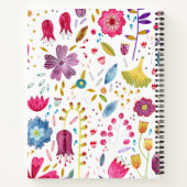 Carnet Aquarelle moderne couronne florale Texte personnal (Dos)