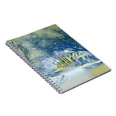 Carnet Aquarelle moderne des arbres enneigés colorés (Côté Droit)