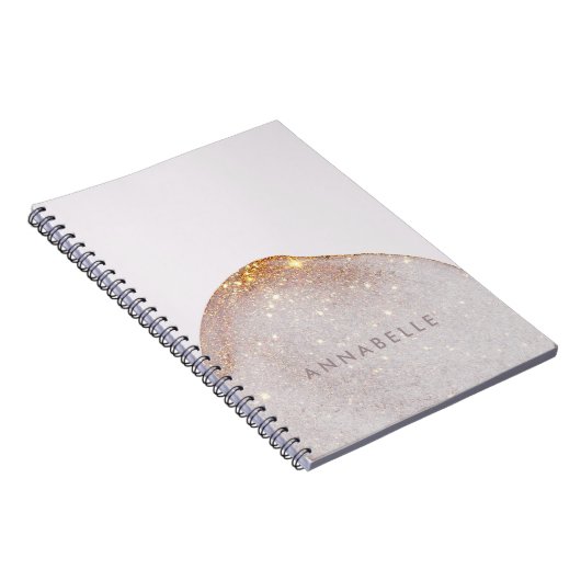 Carnet Aquarelle moderne en or girly formes simple élégan (Côté Droit)