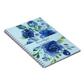 Carnet Aquarelle Moderne Floral Marine Blue Business (Côté Droit)