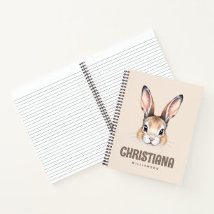 Carnet Aquarelle moderne personnalisée Mignonne Lapin de