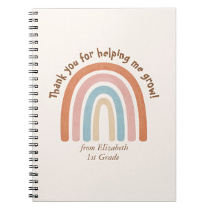Carnet Aquarelle moderne Rainbow Teacher Merci