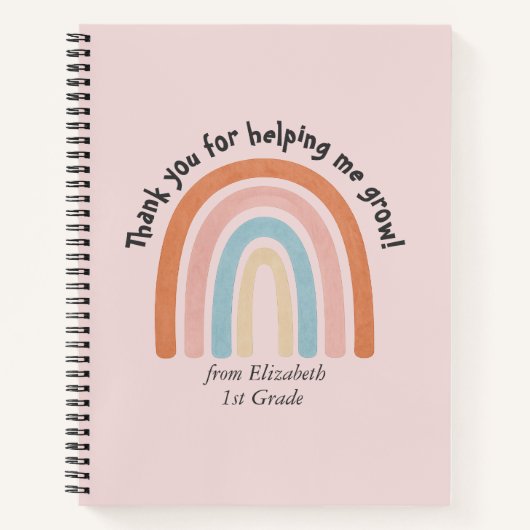 Carnet Aquarelle moderne Rainbow Teacher Merci (Devant)