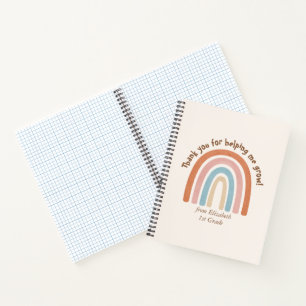 Carnet Aquarelle moderne Rainbow Teacher Merci