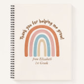 Carnet Aquarelle moderne Rainbow Teacher Merci (Devant)