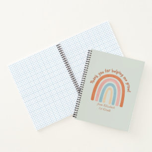 Carnet Aquarelle moderne Rainbow Teacher Merci