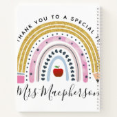 Carnet Aquarelle moderne Rainbow Teacher Merci Cadeau (Dos)
