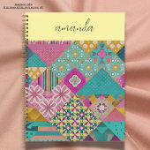Carnet Aquarelle Monogramme dans les détails abstraits mu