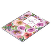 Carnet Aquarelle Monogramme floral (Côté gauche)