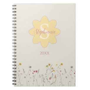 Carnet Aquarelle monogramme Floral