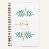 Carnet Aquarelle Monogramme floral (Recto)