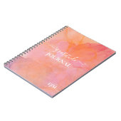 Carnet Aquarelle Monogramme rose Gratitude (Côté gauche)