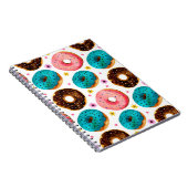 Carnet Aquarelle motif avec rose, bleu et chocolat d (Côté Droit)