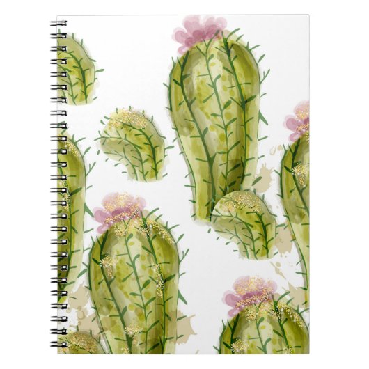 Carnet Aquarelle motif Cactus (Devant)