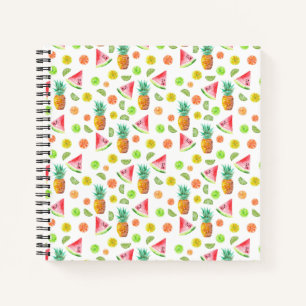 Carnet Aquarelle Motif de fruits en conserve