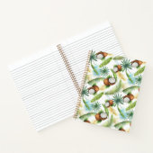 Carnet Aquarelle Motif de noix de coco tropicale (Intérieur)