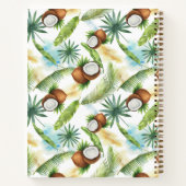 Carnet Aquarelle Motif de noix de coco tropicale (Dos)