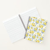 Carnet Aquarelle Motif Floral Jaune (Intérieur)