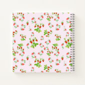 Carnet Aquarelle Motif fraise sur rose pâle (Dos)