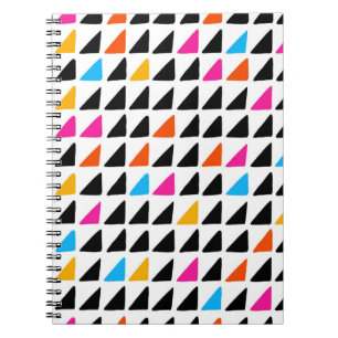 Carnet Aquarelle motif moderne avec triangles bleus. Mer