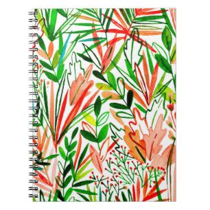 Carnet Aquarelle motif sans couture avec feuilles exotiqu