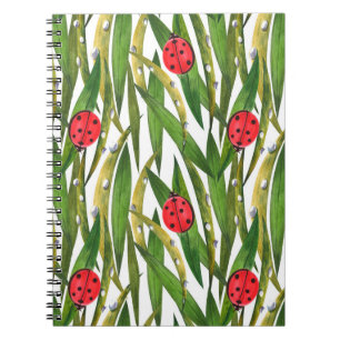 Carnet Aquarelle motif transparent avec coccinelle. Contr