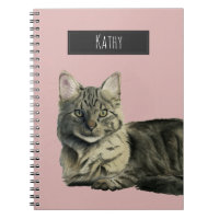 Aquarelle moyenne domestique mignonne de chat de