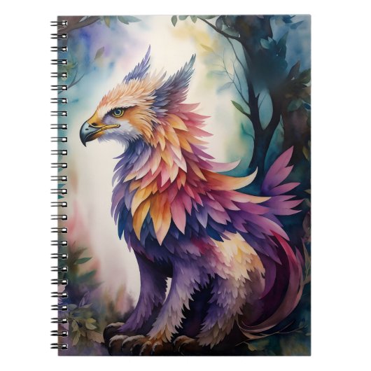 Carnet Aquarelle multicolore de la forêt nocturne Griffin (Devant)