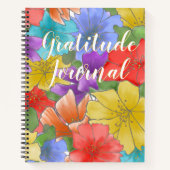 Carnet Aquarelle multicolore moderne Gratitude florale (Devant)