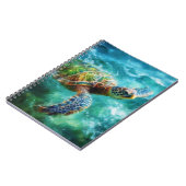 Carnet Aquarelle Natation Tortue de mer (Côté gauche)