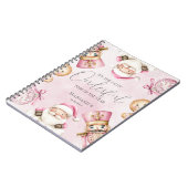 Carnet aquarelle Neige rose 1er anniversaire Noël (Côté gauche)