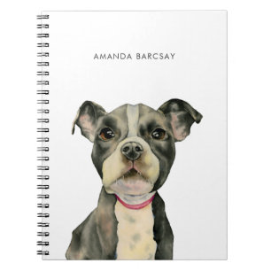 Carnet Aquarelle noire et blanche mignonne de chiot de