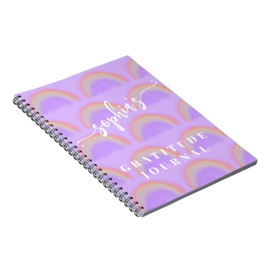 Carnet Aquarelle nom arc-en-ciel personnalisé (Côté Droit)