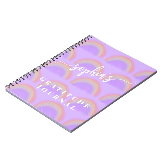 Carnet Aquarelle nom arc-en-ciel personnalisé (Côté gauche)