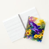 Carnet Aquarelle Océan Dauphins Fleurs Tropicales (Intérieur)