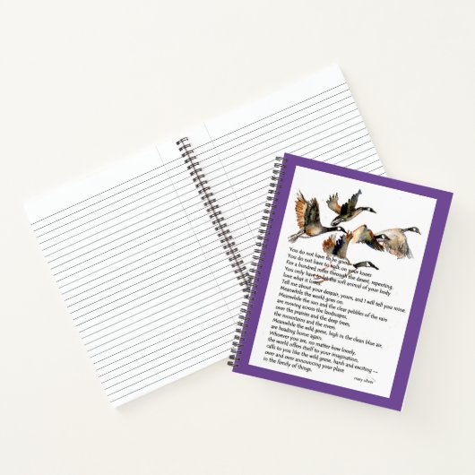 Carnet aquarelle : oies sauvages et poème marie oliver (Intérieur)