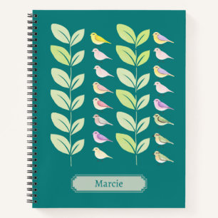 Carnet Aquarelle Oiseaux et Feuilles